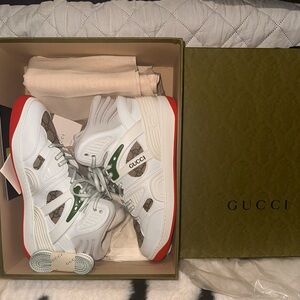 Men Gucci Basket High 'White Demetra Red'